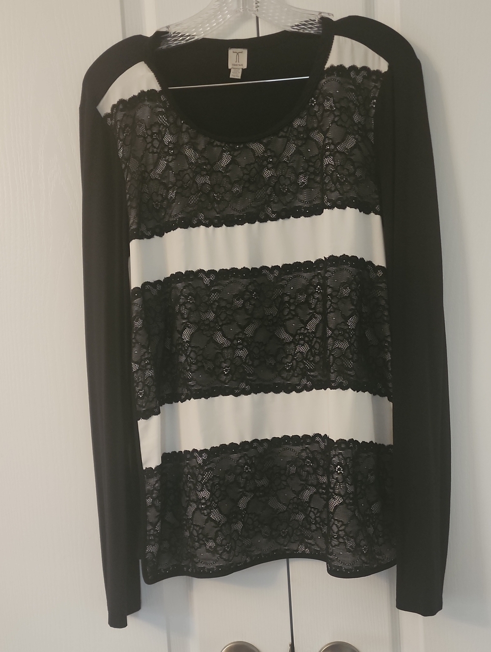 Tristan Black and White Contrast Top